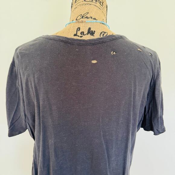 ME to WE Womens Distressed Rayon Linen Gray Boho Y2K Tee Shirt Sz Medium - Picture 6 of 9
